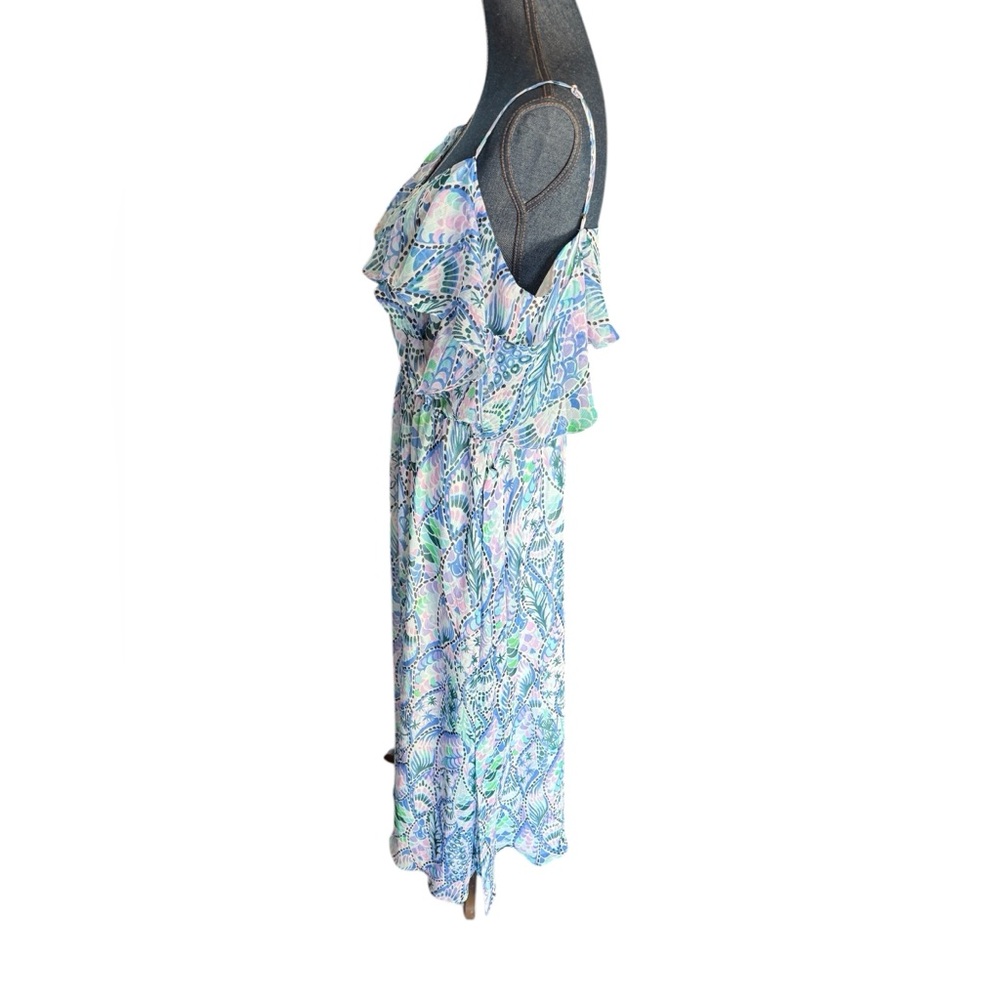 Lilly Pulitzer Zadie Maxi Dress Tails Of The Sea Purple Blue Green Size Large - Picture 7 of 13